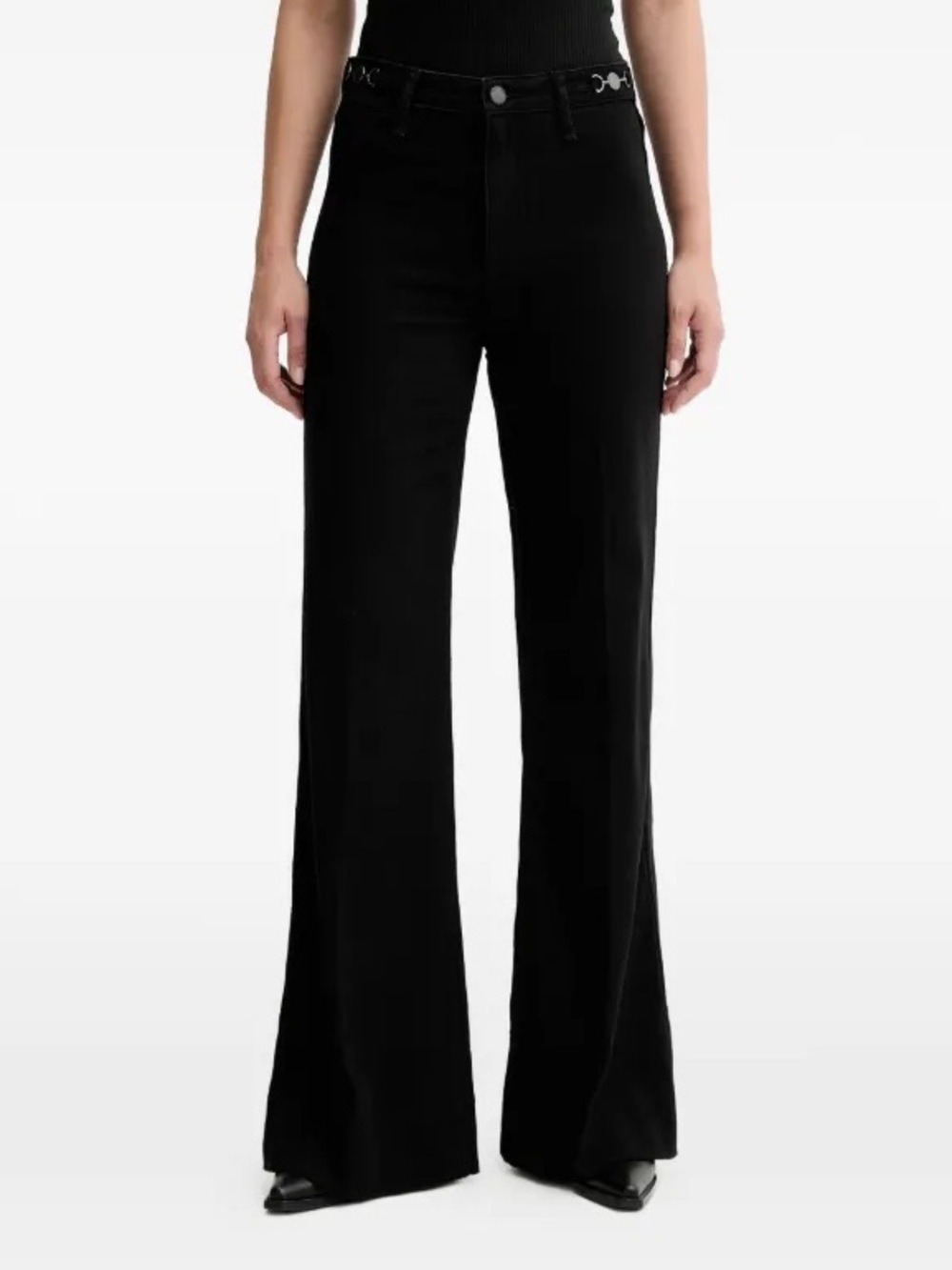 rag & bone Black Wide Leg Flare Jeans